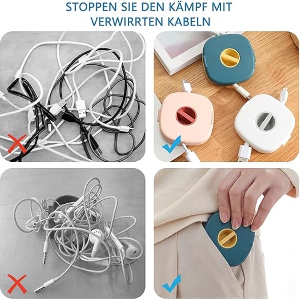Kabeloprulere, 3 styk kabeloprulere, kabelbindere kabelholder kabeloprulning kabel kabelstyring til USB-kabler hovedtelefonkabel datakabel opbevaring