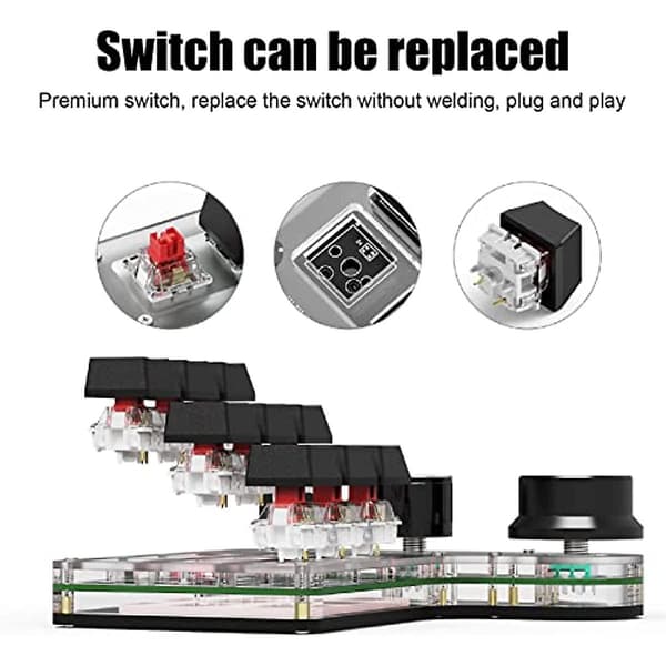 Brugerdefineret Mini Tastatur Bredt Anvendt 3 Knapper Rgb Baggrundsbelyst 9 Tasters Programmerbart Mini Gaming Tastatur Til Pc (sort) White