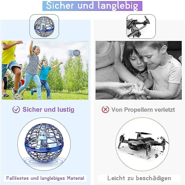 Flugball Mini Drone, Orb Leker for Barn LED Lysende Flygende Leker Gaver til Gutter Jenter