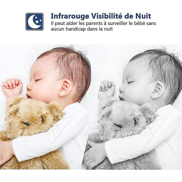Baby Monitor Natt Syn Baby Video Kamera, med 2.4ghz Temperatur Overvåket Vuggesanger LCD 2.4 Tommer