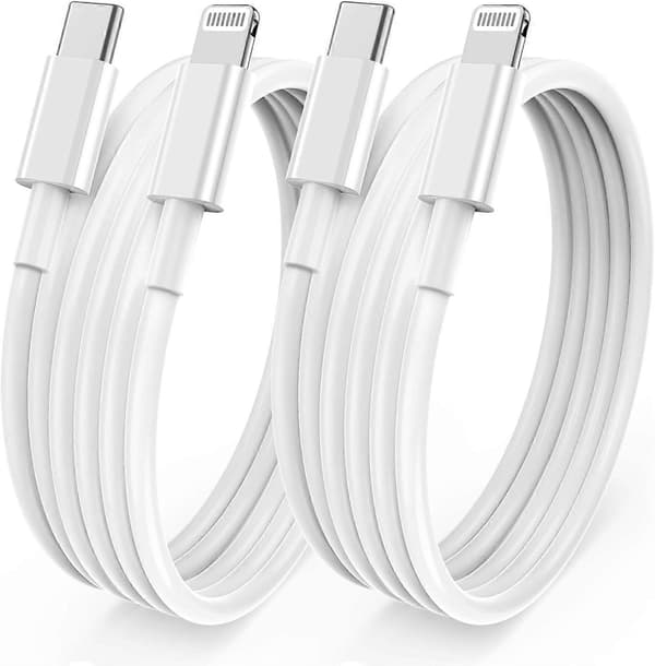 2-pack 2m snabbladdningskabel, 20W USB C PD snabbladdning, Typ C-port