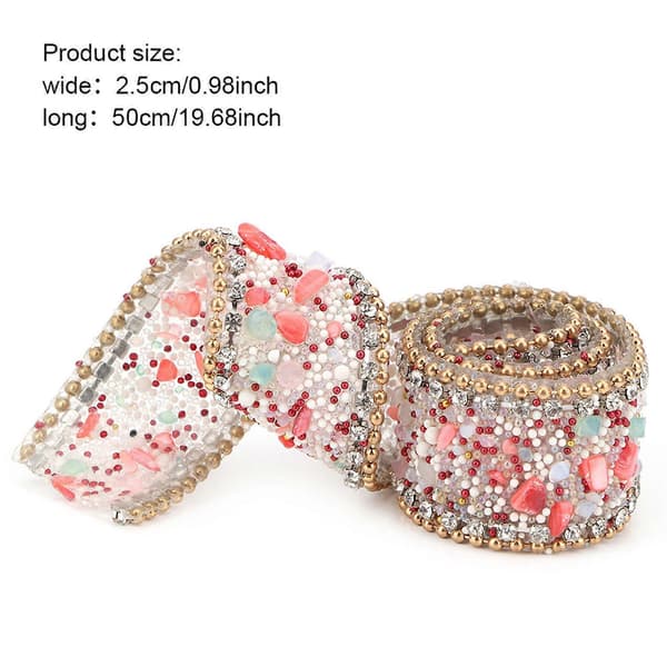 2,5 cm DIY Diamant Mesh Wrap Roll Krystall Rhinestones Kjederibbon Dekor Red