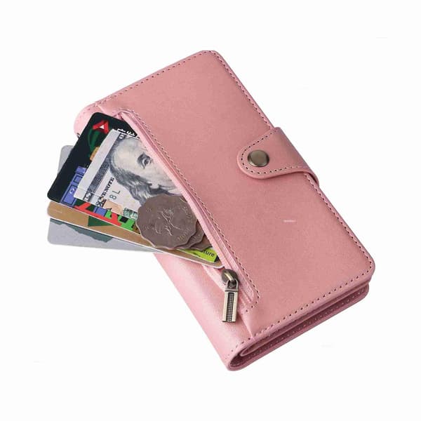 Nahkainen puhelinkotelo iPhone 15:lle Rose Gold