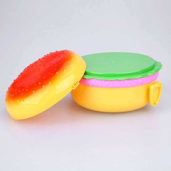 Dobbelt Hamburger Bento Madkasse i Plastik, Madbeholder Opbevaring Med Gaffel Isolering Madkasse Bento Beholder