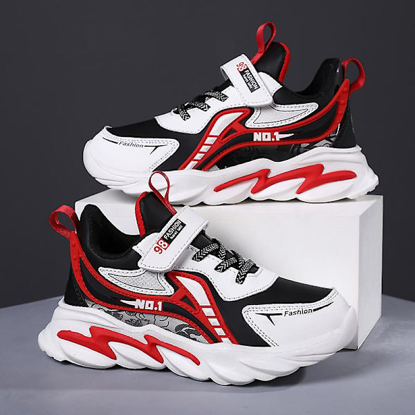 Børnesneakers Skridsikre Åndbare Sportsløbesko Fr2023 BlackRed EU 34