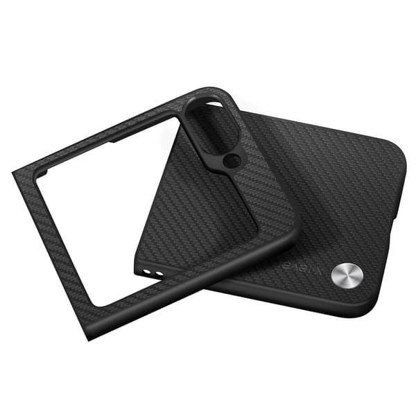 Cover til Galaxy Z Flip 6 Silikone Carbon Tekstur Black