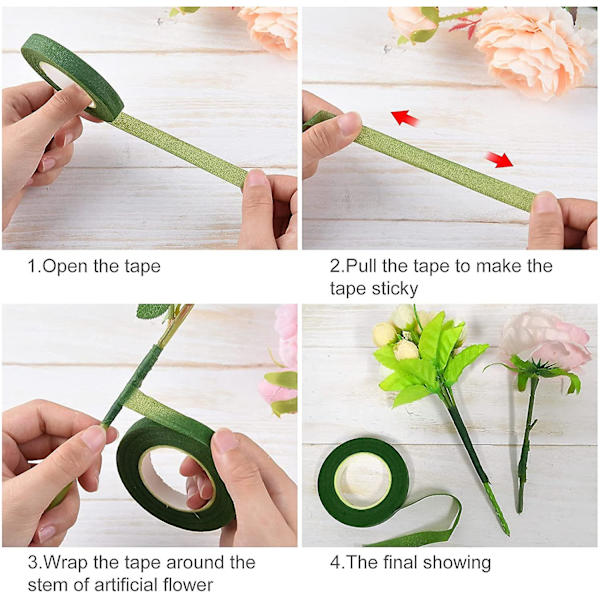 Blomsterarrangemang Kit Blomstertejp 22 Guage Blomsterstjälkstråd 26 Gauge Grön Blomstertråd För Bukett Krans Tillverkning Tillbehör