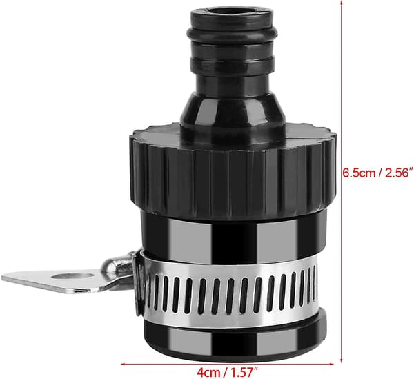 Universal vandhane slangekobling hurtigkobling vandhaneadapter diameter mindre end 20 mm (sort)