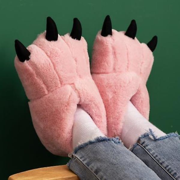 Tecknade björn tass tass hem inomhus söta djur plysch tofflor pink
