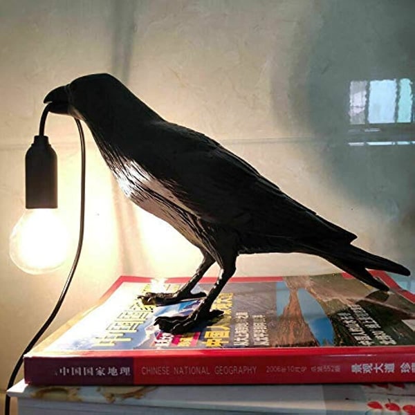 Kråka Bordslampa Nataliey Birds Bordslampor Led Fågel Vägglampa Mordern Art Deco Bordslampor Sängbordsdekor För Vardagsrum Dekoration Raven Skrivbordslampa