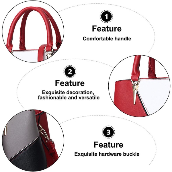 Ny Fashion Pendlar Handväska Konstgjort Läder Väska Enkelt En-axlad Crossbody Väska wine red