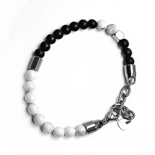 Justerbart armband med pärlor för män Smycken Present Kolstål Handkedja med runda pärlor C