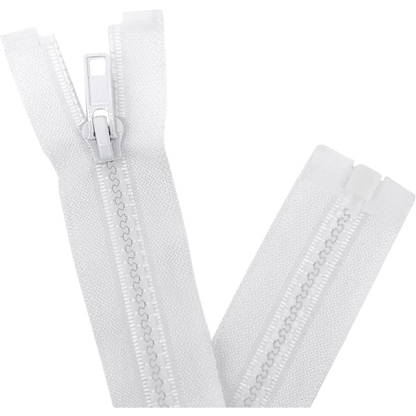 2 st #5 30 tum separerande jacka blixtlås för sömnad rockar jacka blixtlås vit gjuten plast blixtlås bulk skräddare diy sömnad verktyg för plagg/väskor/ho
