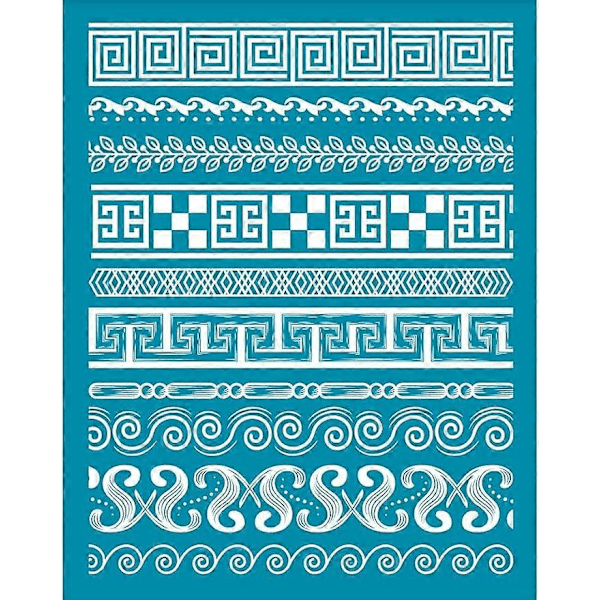 4x5 Tum Lerstenciler Blomstermönster Silke Screentryck för Polymerlera Barock Border Silke Screentryck Stenciler