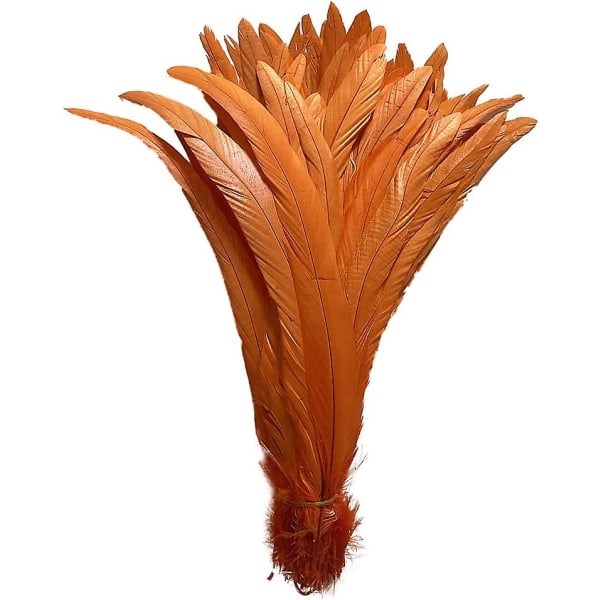 20 st 14-16 tums naturliga tupp coquetailfjädrar för scenuppträdande och kostymdekoration, Halloween Carnival (orange)