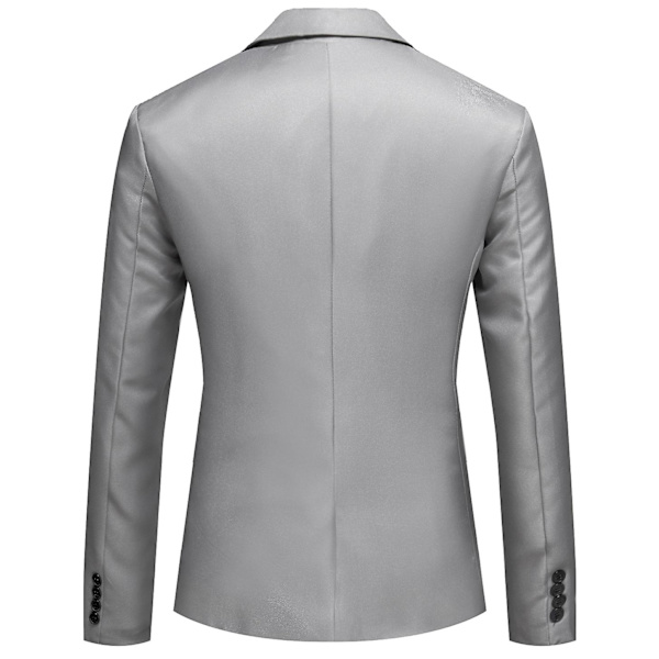 Herr Business Casual En Knapp Slitslag Enfärgad Blazer Kostymjacka Grey M