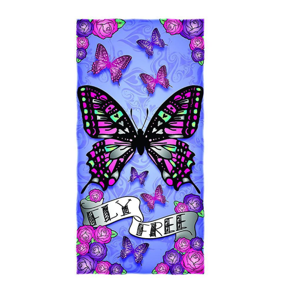 Butterfly strandhandduk för tonåringar, flickor, pojkar, barn, print 75*150 cm poolhandduk supermjuk Butterfly