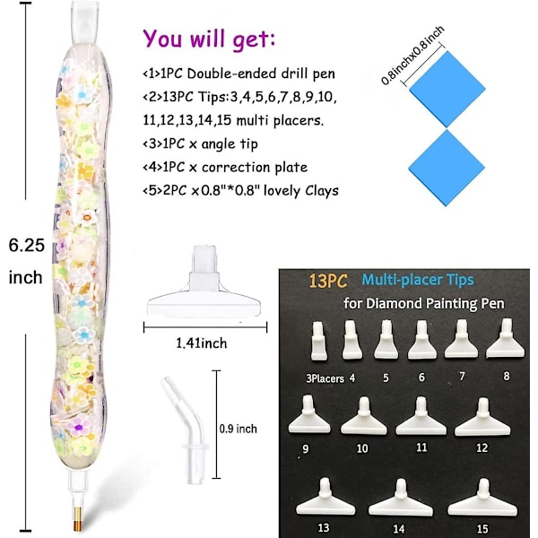 Glow In The Dark Diamantmålning Borrkonstverktyg Penna Och Tillbehör, Harts Luminous 5d Strass Plockare Stick Verktyg Diamantmålning Tillbehör Pennor