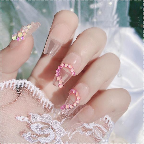 5 lådor Crystal Mermaid Nail Rhinestones Kaviar Rund Pärla Flatback Nail Art Rhinestones Aurora Rund Pärlor Nail Crystal Diamanter Med Förvaringslåda style2