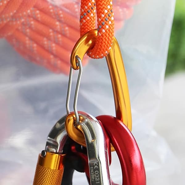 6 stycken robusta karbinhakar , utomhuskarbinhakar, snäppkarbinhakar, nyckelringskarbinhakar för bergsklättring, utomhuscamping (orange)