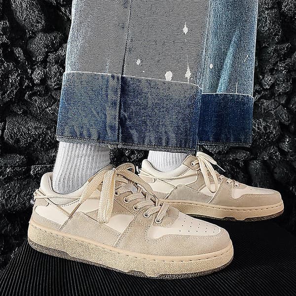 Herr Casual Skor Mode Halkfria Platta Skor Frb28 White EU 41