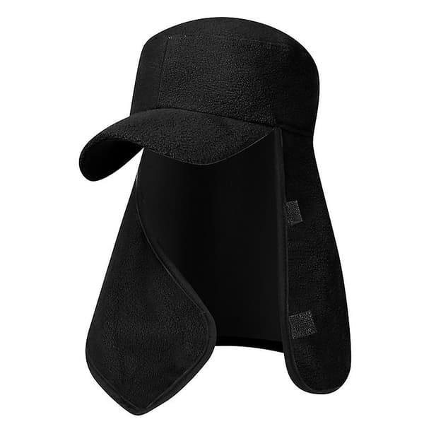 Vintermössa herr utomhus fleece varm tjockad pullover mössa ridning vindtät 1 st svart