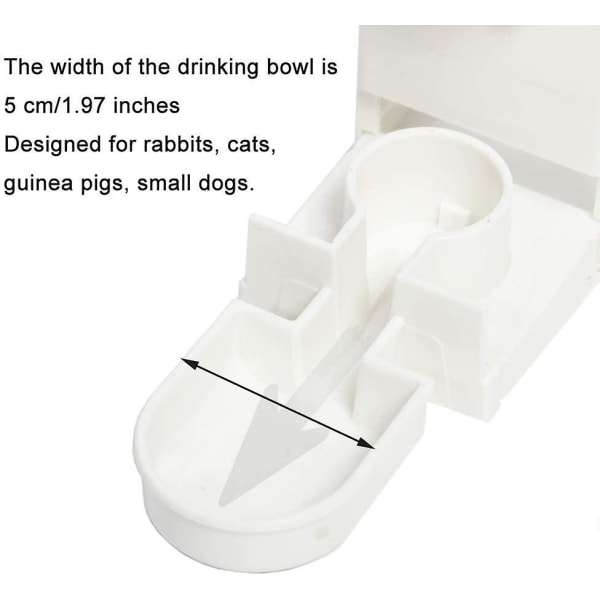 Automatisk vattendispenser för smådjur och små hängande drycker, vit