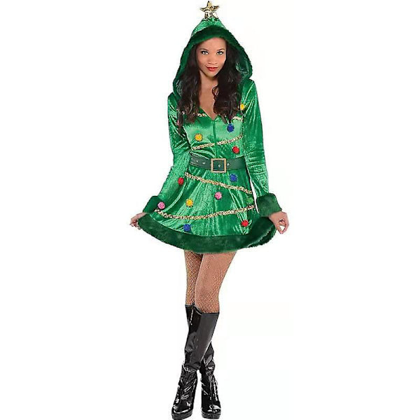 Juletræ Kostume Jule Outfit Kvinder Voksen Kostume Kjole L