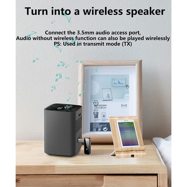 Bluetooth Mottaker Aux Jack, 3.5mm Bil Bluetooth Adapter Med Auxiliær Stereoutgang