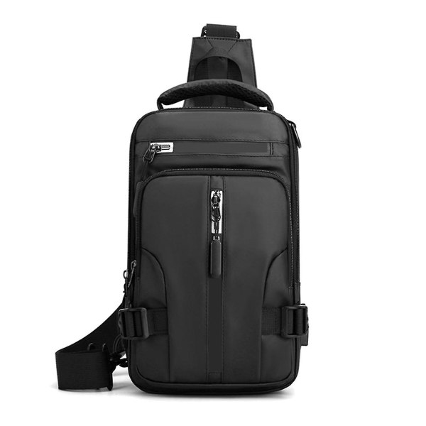 Multifunktionell ryggsäck för män Vattentät Crossbody-väska Casual Chest Bag Black