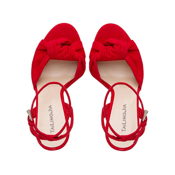 Naisten Karrie Korkeakorkoiset Stiletto-Pump-Sandaalit Red 35