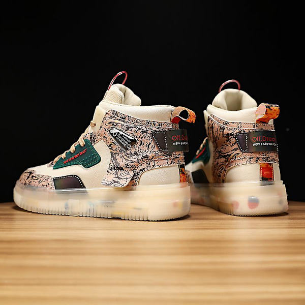 Herre Sports Løbesko Basketballsko Åndbare Sneakers Fr9966 Khaki EU 40