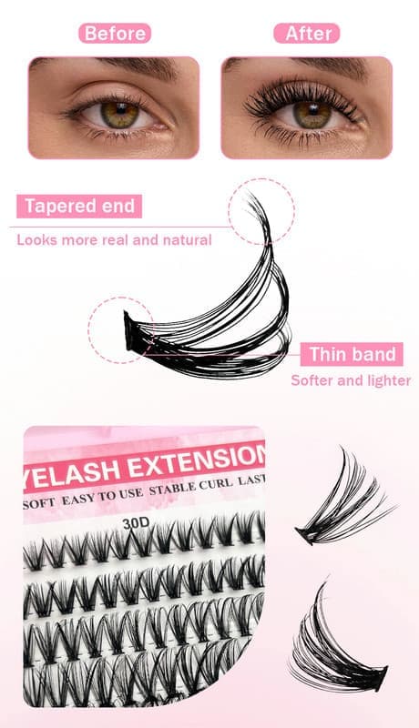 DIY yksittäiset ripset （30D+40D+50D+60D+80D+100D）
