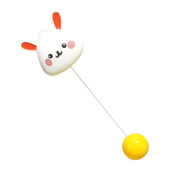 Table Tennis Trainer Indoor Hanging Elastic Rod Automatic Rewind for Kids Self-Training Rabbit Style