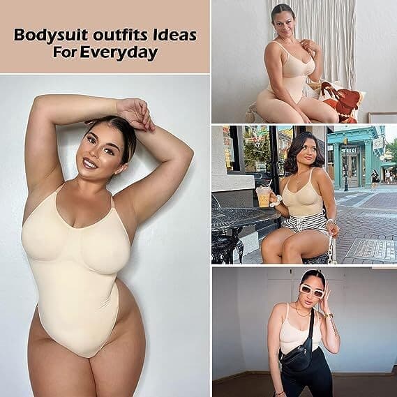 Bodysuit for kvinner Magekontroll Formende sømløs string-body shaper beige L