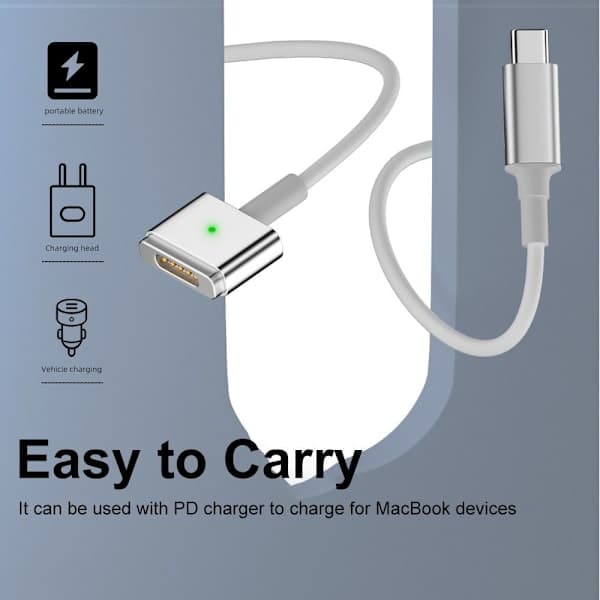 PD-latauskaapeli USB Type-C - Magsafe 1 2 for Magsafe 2 for Magsafe 2