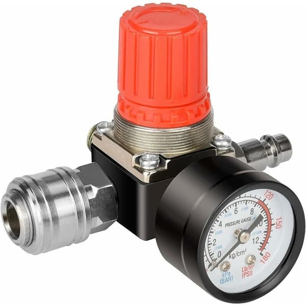 Simpel 1/4 4-huls trykluftregulator - Trykluftregulator med manometer