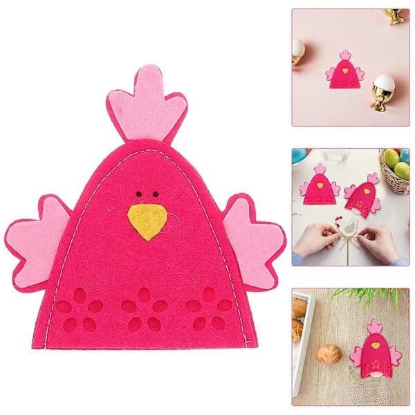 Decorative Egg Covers in the Shape of Easter Chick Rosy for Easter Party 4 pcs