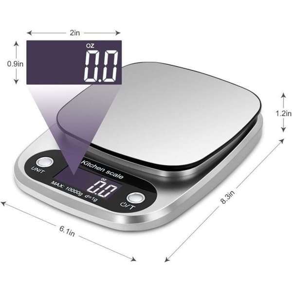 22 lb/10 kg köksvåg, digital högprecisionsvåg för matlagning