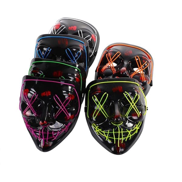 LED-mask 5-pack inkl. batterier - Halloween