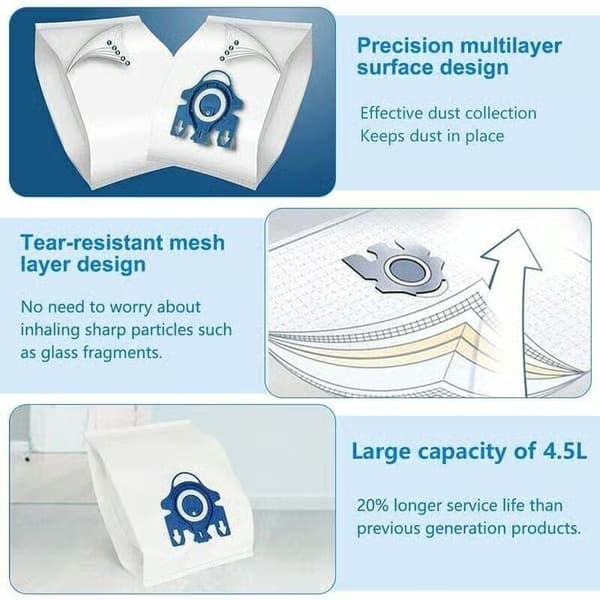 10 kpl pölypusseja Miele Compact C1, C2 3D Efficiency -malleille S700, S241 - S256i, S4000-S4999