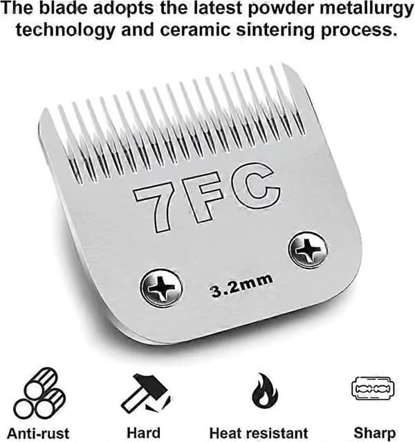 3F 4F 5F 7F 9# 10# 30# 40# 50# Professionel Pet Clipper Blade A5 Passer til de fleste Andis Oster Clippers Keramisk Blad 7FC-3.2mm