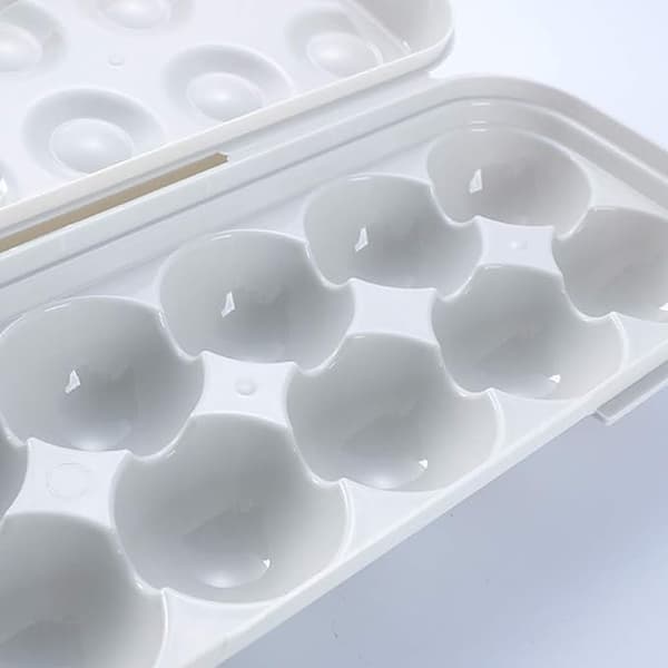 Eggoppbevaringsboks, 2 stk Eggboks Kjøleskap, Plast Eggboks, Kjøleskap Eggbeholder, 12 Egg Oppbevaringsboks, for Eggoppbevaring (Rosa, Grå)