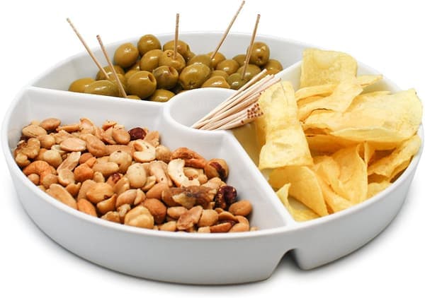 Snacksfat, vit, 19,5 x 19,5 x 3,5