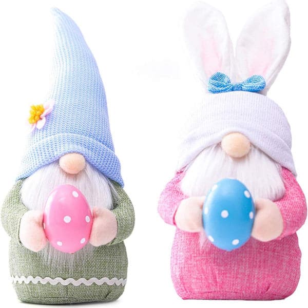 Easter Bunny Gnomes, Plush Dolls, Easter Bunny, Little Men with Easter Eggs, Faceless KLB