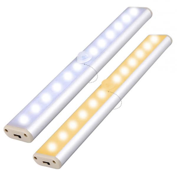 Trådlösa LED-belysningsspotlights med rörelsesensor - 18 cm vit
