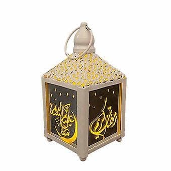 Ramadan-lys Innendørsdekorasjon Eid-høytidsdekorasjoner Lys Ramadan Kareem Dekorasjonstilbehør til festpynt (liten hvit)