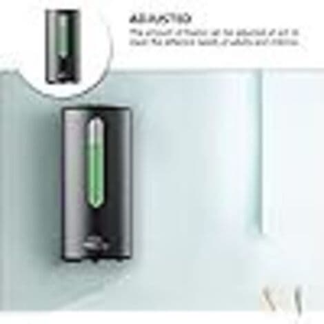 Automatisk vægmonteret flydende sæbedispenser, 380 ml – Berøringsfri sensor – Mat sølvgrå – Nem installation