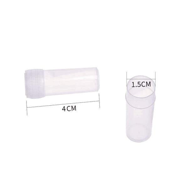 25 hver av 5 ml og 7 ml plastflasker