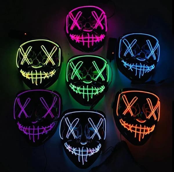 LED-mask 8-pack inkl batterier - Halloween